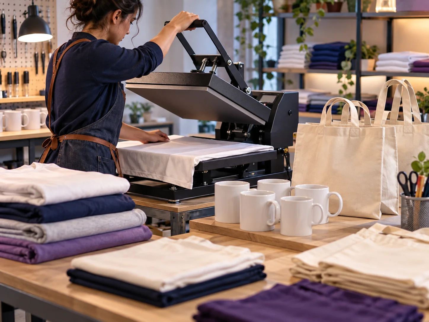 Laboratorio per la personalizzazione di tessili, borse e tazze